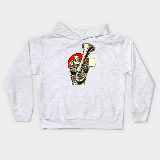 Tuba player music Kids Hoodie by Marccelus